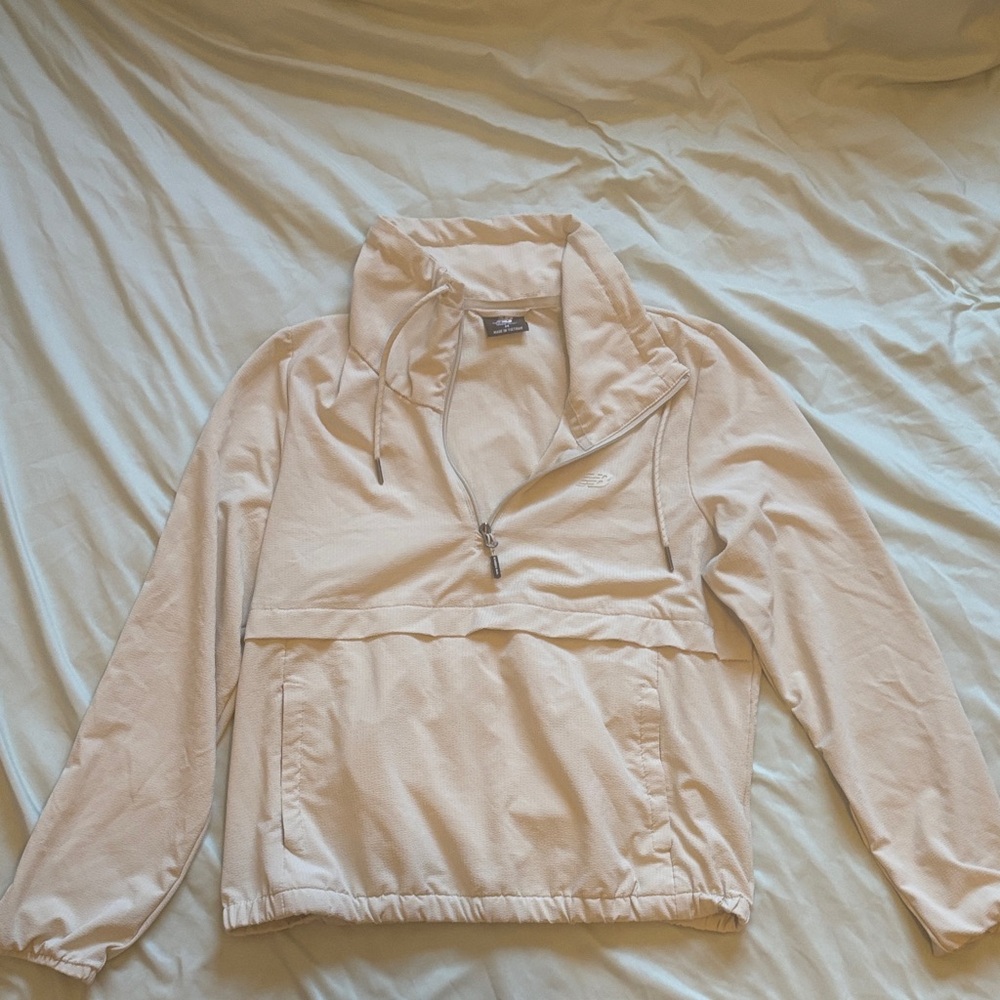 New Balance cream color Quarter-Zip Pullover Anorak